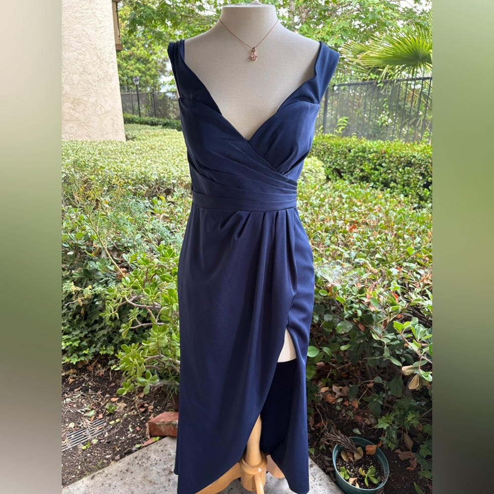 Anny Lee Navy Ruched Dress